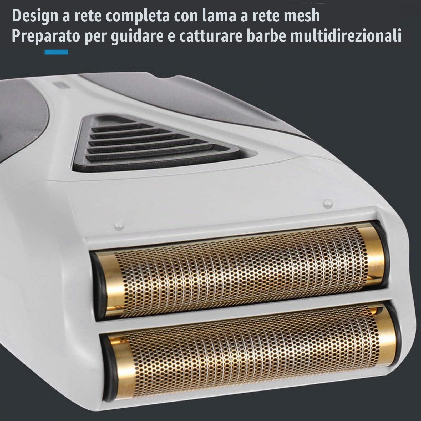 Rasoio Elettrico, Rasoio a Lamina Ricaricabile Rasoio Elettrico con Supporto di Ricarica e Lama a Doppia Punta per Uso Domestico in Viaggio Uomo