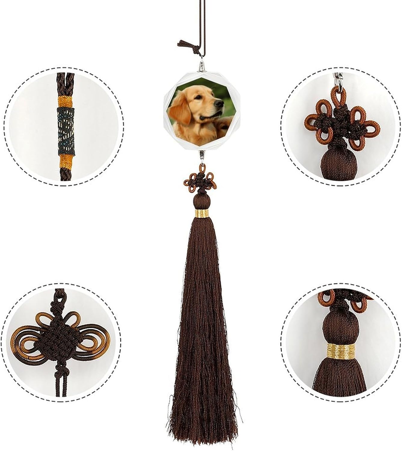 Car Hanging Ornament Car Accessories Dog Golden Retriever Printed Car Decoration Rearview Mirror Accessories Car Hanging Accessories for Car Collectors image 3
