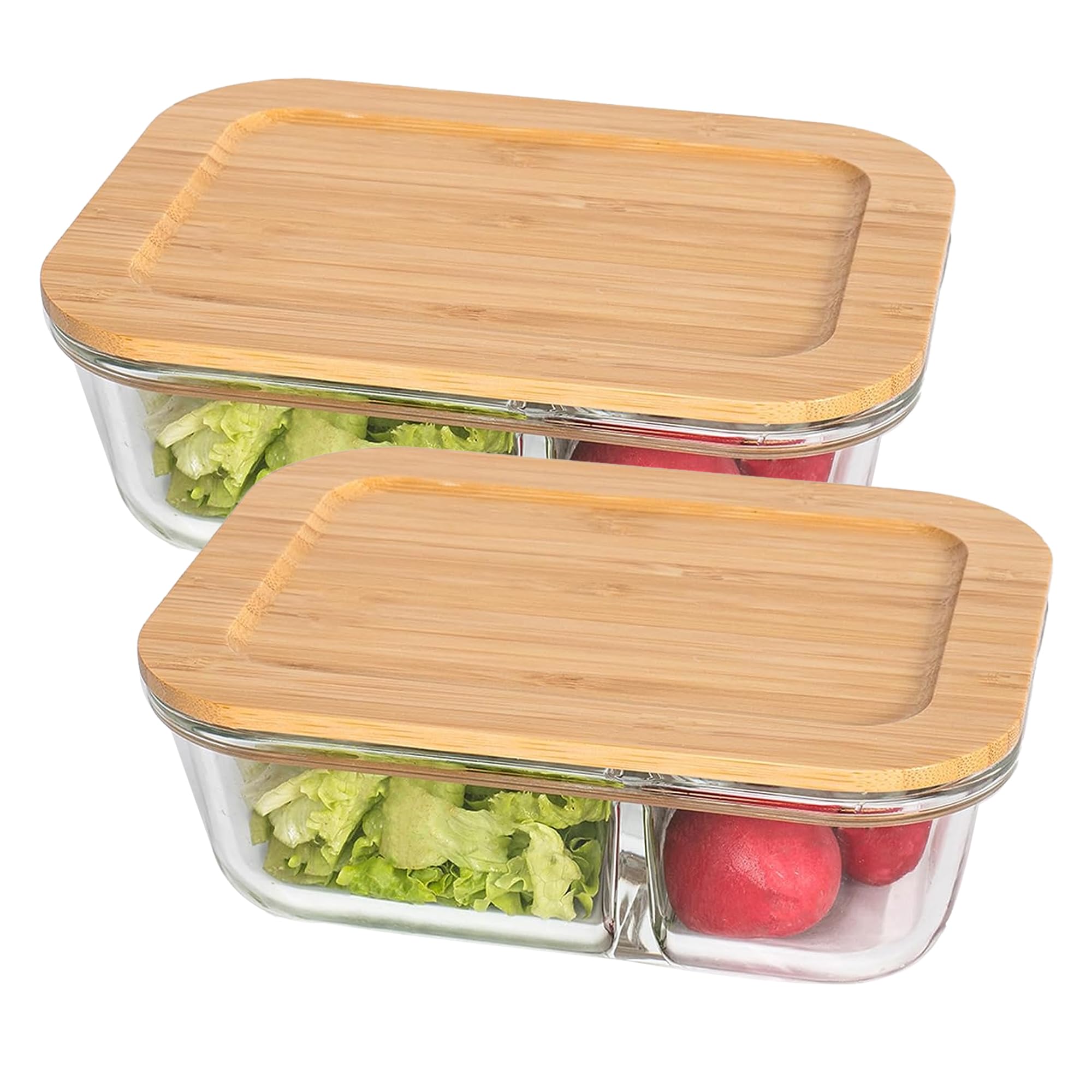 USHA SHRIRAM Borosilicate Tiffin Box| Tiffin Box for Office for Men Women| Leak-Proof Lunch Box | Borosilicate Lunch Box with Wooden Lid | (980ml - Set of 2) (B0CGXJR2LZ) Amazon Price History, Amazon Price Tracker