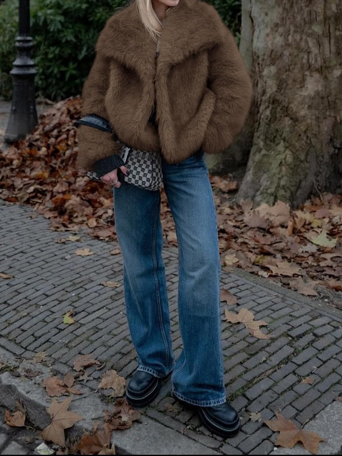 Cicy Bell Womens Faux Fur Coat Winter Shaggy Casual Oversized Lapel Jackets Warm Fuzzy Outerwear - Image 5