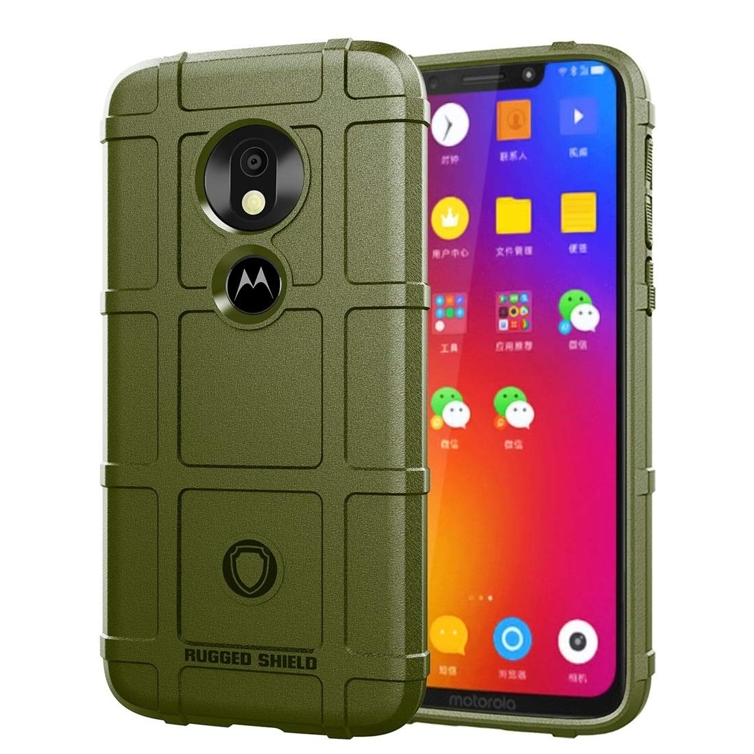 Coque Moto G7 Play antichoc army green pour vos activités