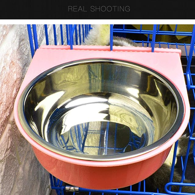 Foto 6 de 7 de MOACC Comedero Perro Gato Conejo Acero Inoxidable Animales Domésticos Colgantes Jaula Extraíble Acero…