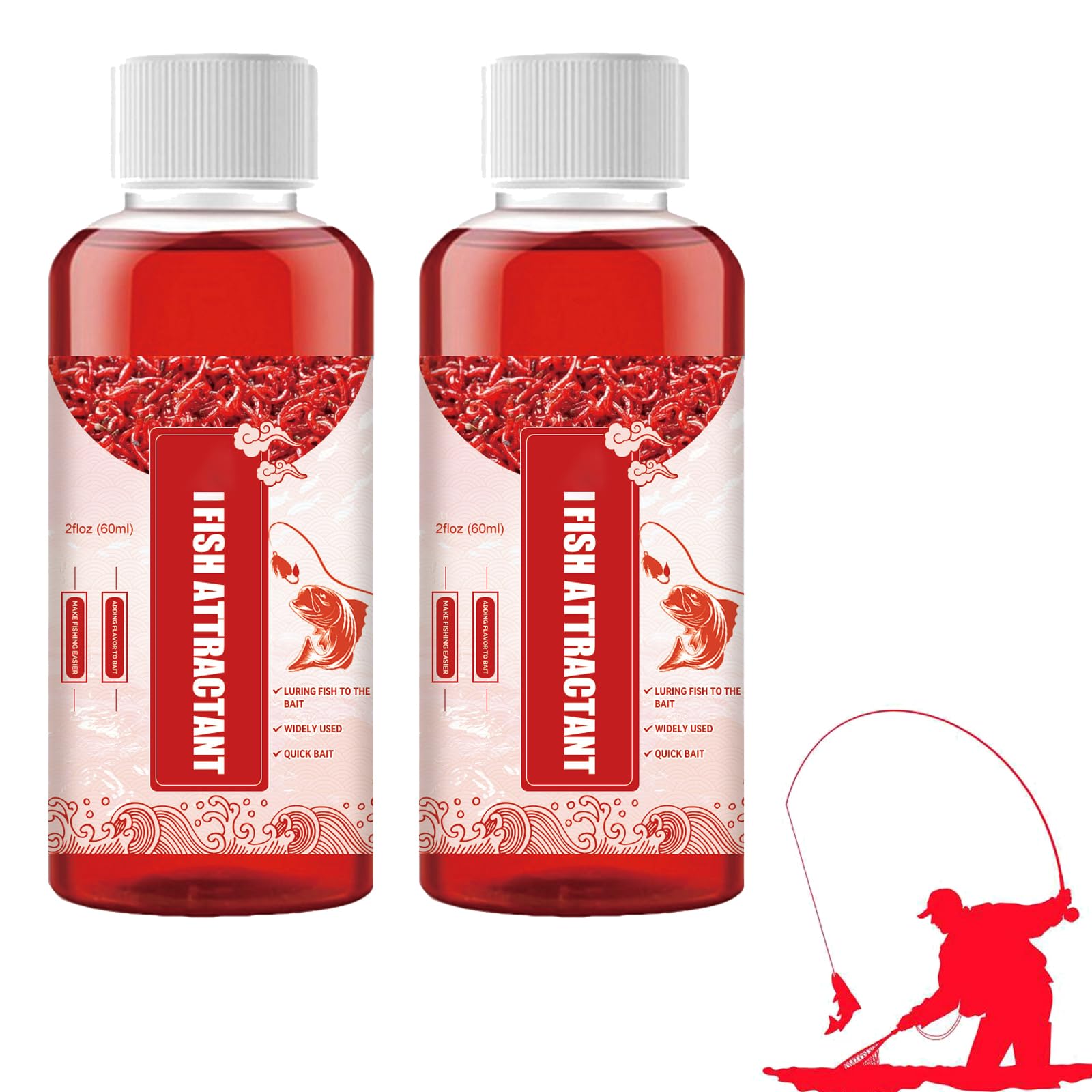 Attrattanti di Pesci per Esche Naturali per Esche, Natural Bait Scent Fish Attractants for Baits, Profumo di Pesce Attrattivo, Liquido Additivo per Esche da Pesca, per Tutte Le Specie (2 Pezzi)