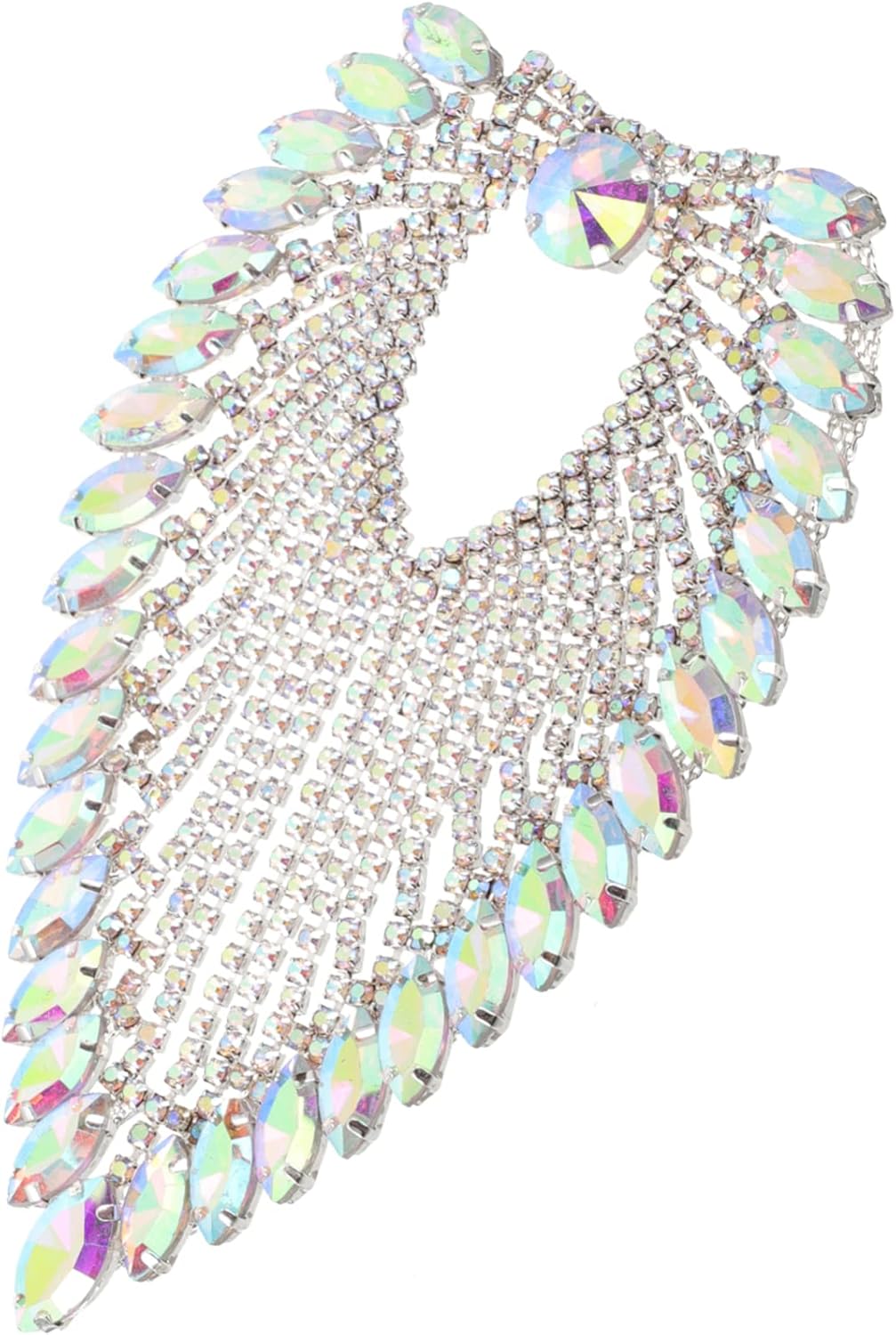 DIY Fashion Accessory Embroidery Sequin Lace Applique Rhinestone Heart Patch for Clothing