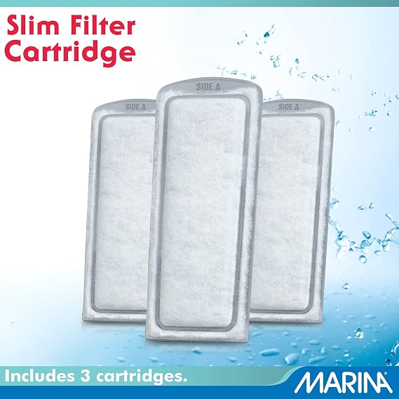 Marina Bio Clear Ceramic Replacement Cartridge for Slim Filters, 3 Pack Optimal Filtration for a Healthy Aquarium,White