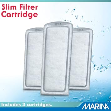 Marina Bio Clear Ceramic Replacement Cartridge for Slim Filters, 3 Pack Optimal Filtration for a Healthy Aquarium,White