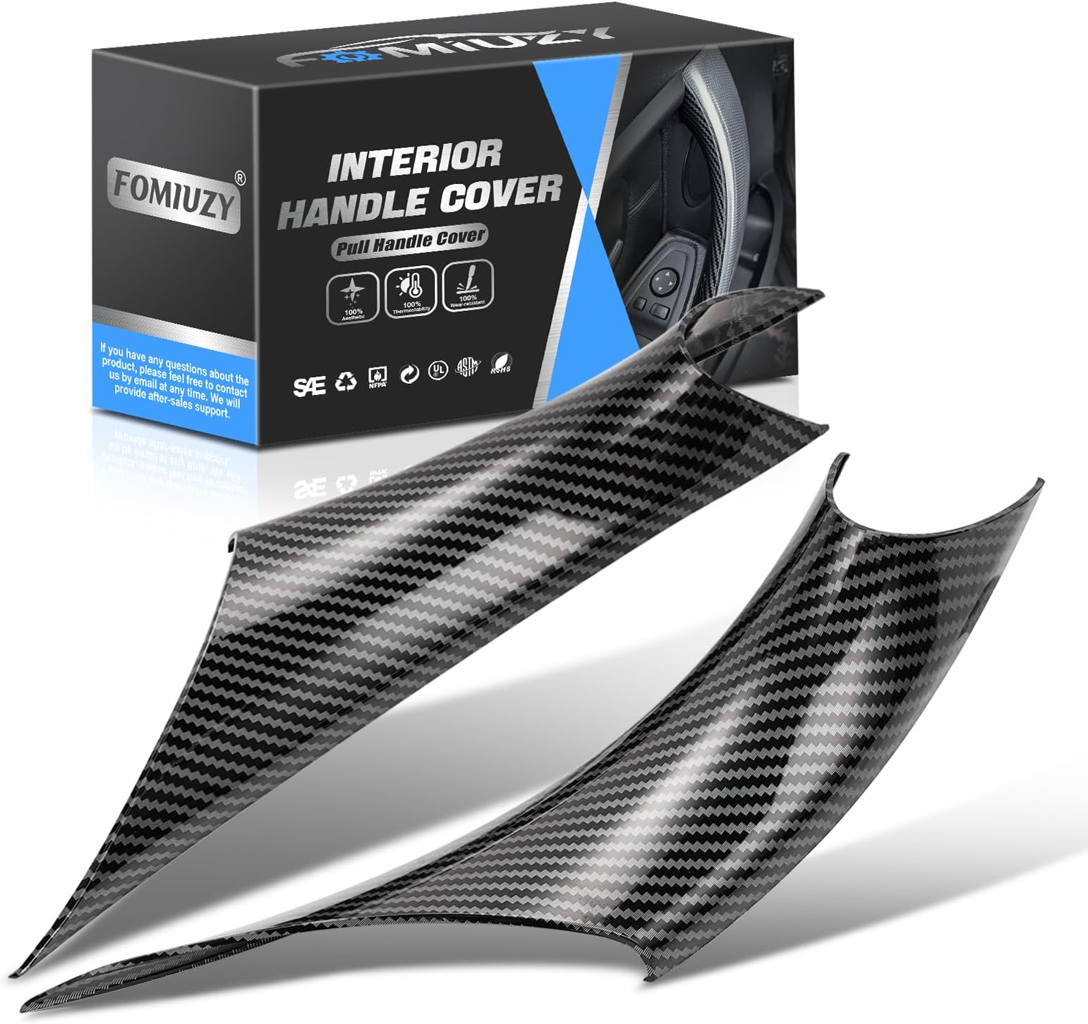 WEILEITE Interior Inner Inside Sticky Door Pull Handle Cover Fit BMW 320,328,330,335,M3 3 Series F30/F31/F34/F80 2012-2018 418,420,428,430,435,M4 4 Series F32/F33/F36/F82/F83 2013-2019(Carbon Fiber)