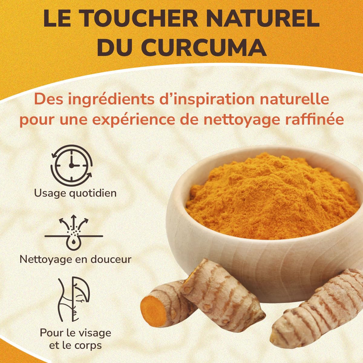 Savon Curcuma Visage contre les Taches, Éclaircissant & Hydratant, Doux Visage & Corps, Vit. C, Rétinol, Ac. Hyaluronique, Beurre de Karité, Huile Olive & Vit. E, Sans Parabènes & SLS(100g x 2 Savons)