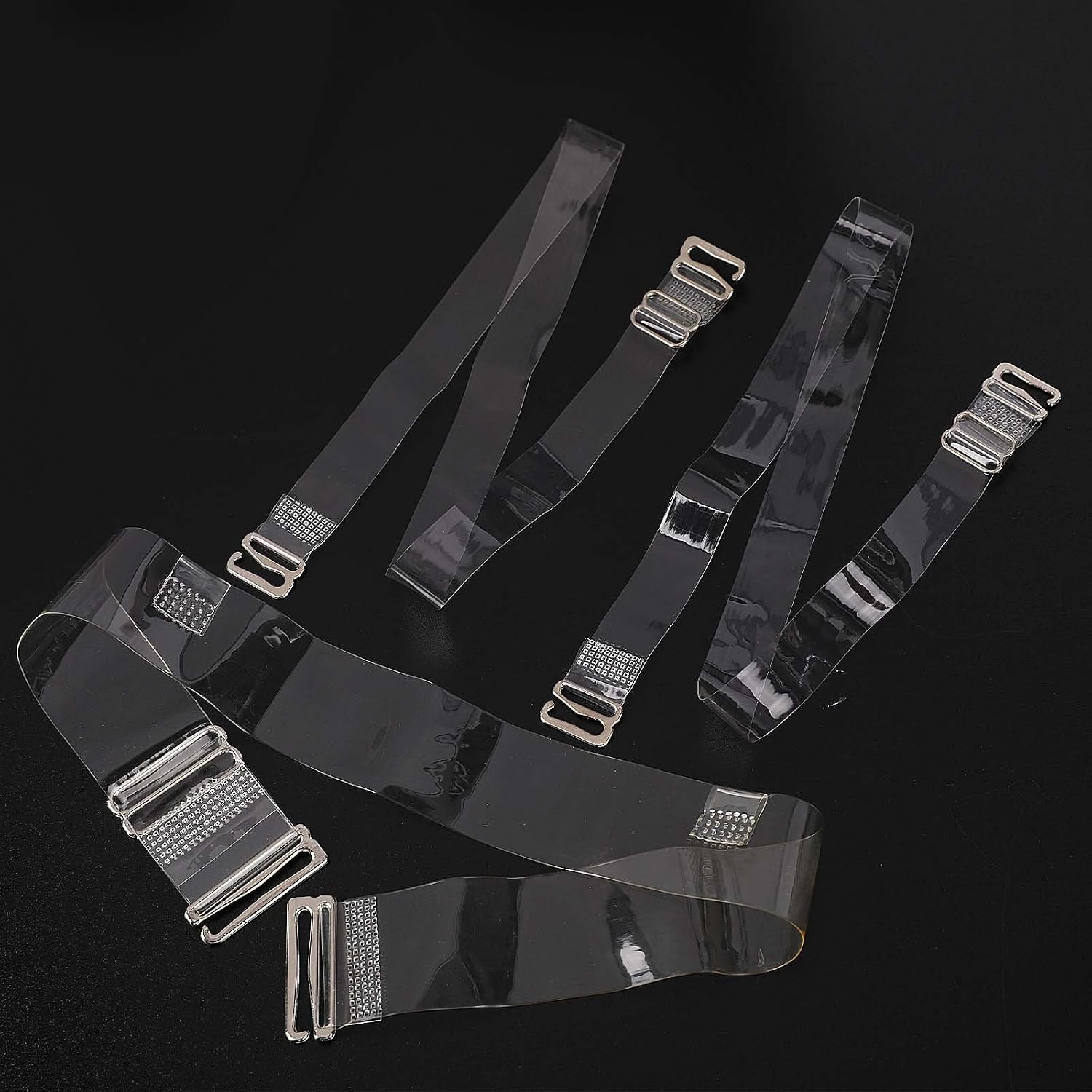 KALIONE Clear Bra Straps, Invisible Clear Back Straps, Non-Slip Adjustable Bra Strap, Clear Straps for Strapless Bra
