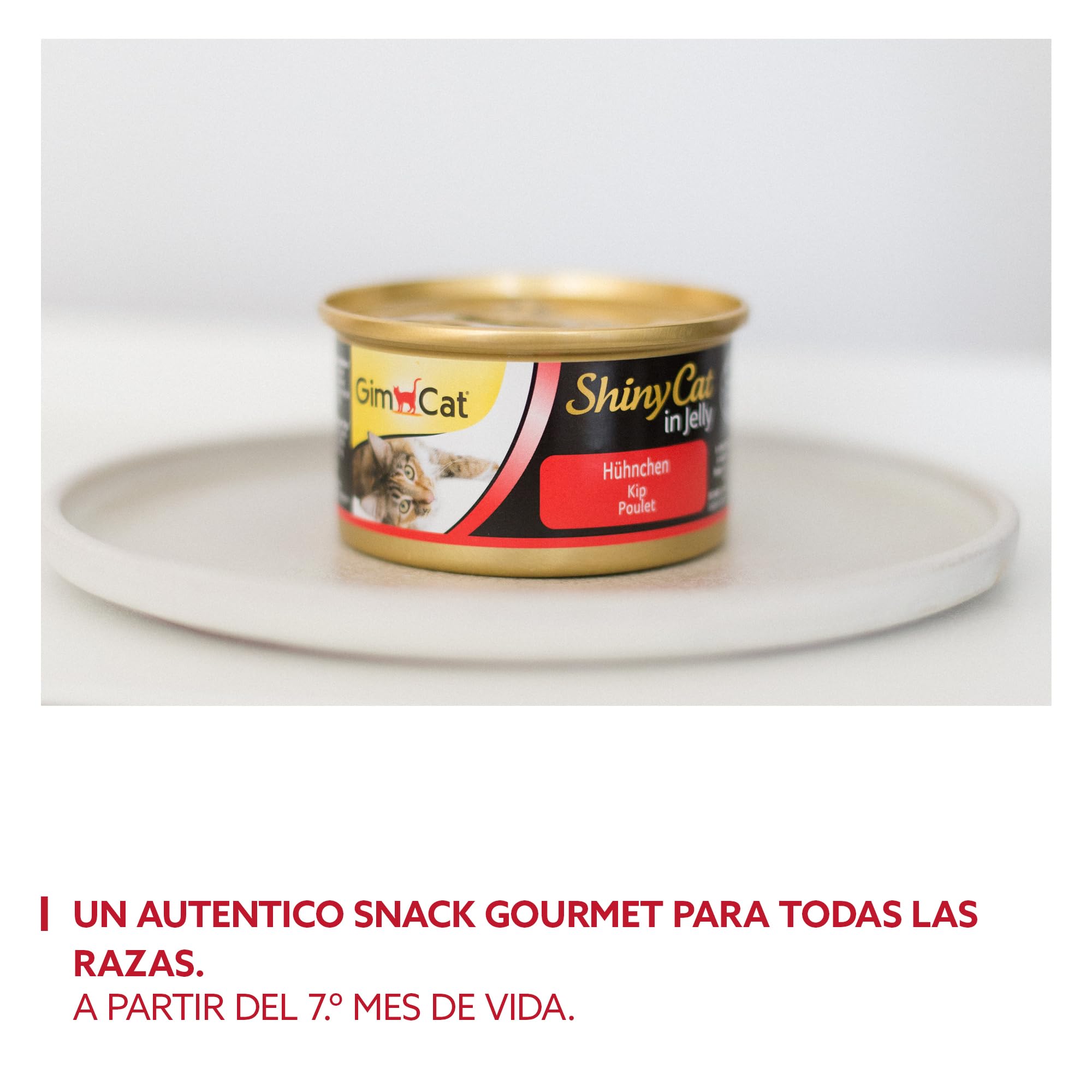 GimCat ShinyCat in Jelly, pollo - Alimento húmedo para gatos, con carne y taurina - 48 latas (48 x 70 g)