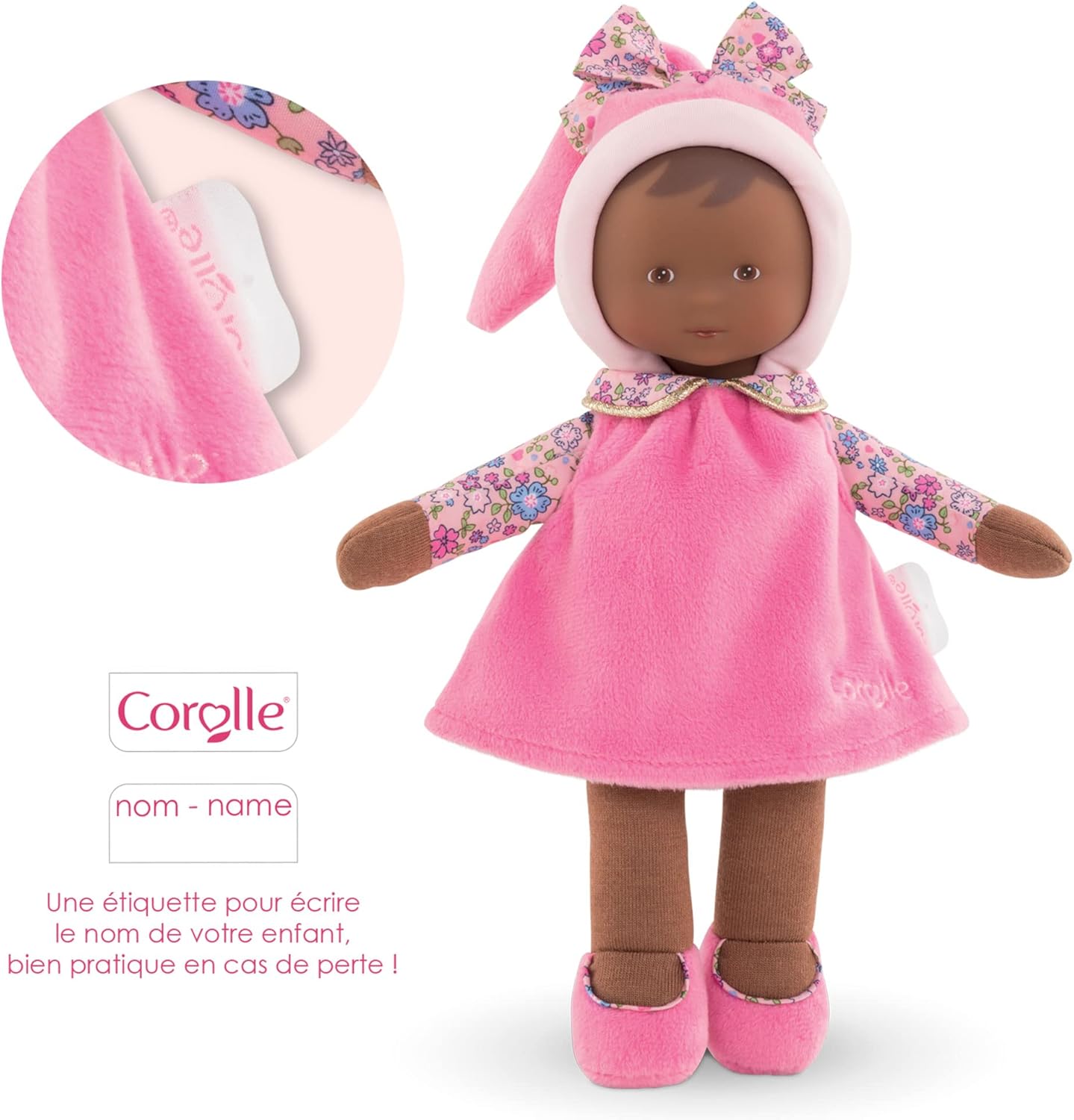 Corolle - Miss Floral Sweet Dreams - Mon Doudou Soft-Body Baby Doll with Vanilla Scent, 9.5" for Ages 0 Months +, Pink