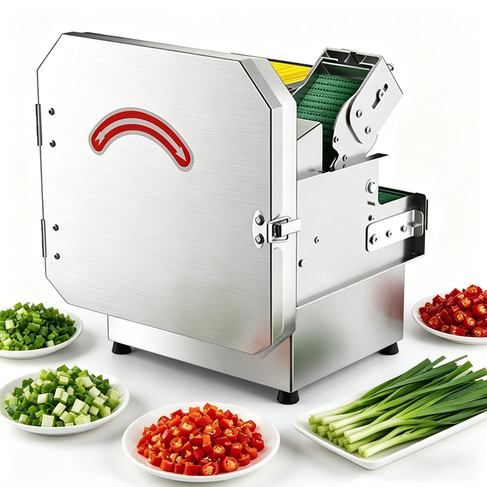 Affettatrice per Verdure Professionale, 200 W, Dimensioni compatte – ingombro Minimo, Spessore Regolabile da 1,3 a 35 mm, per Erba cipollina, germogli d'aglio, coriandolo e cipollotti