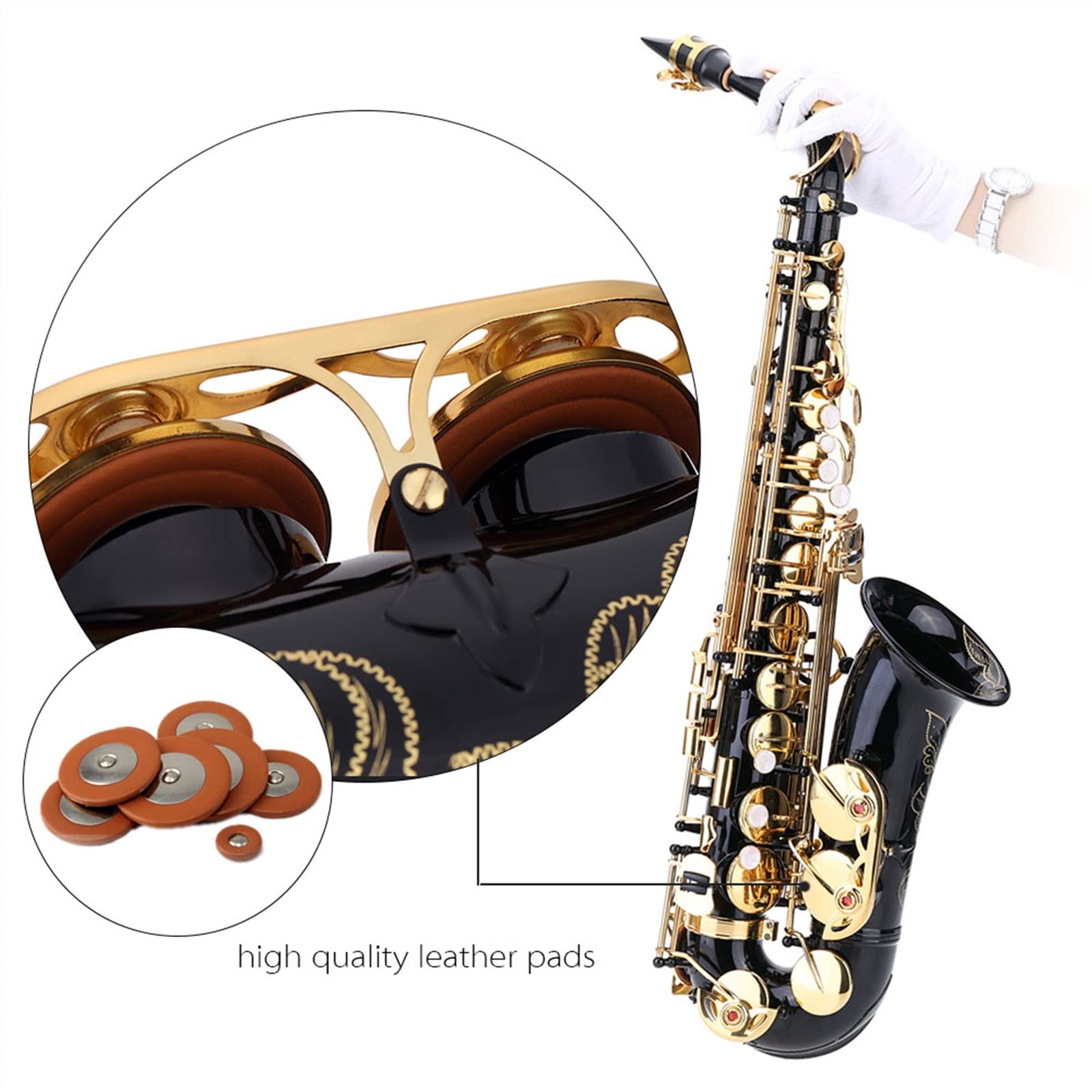 TSTS Eb-Altsaxophon, Messing, Lackiertes Gold, E-Saxophon, 82Z-Tastentyp, Holzblasinstrument Saxophon Kit