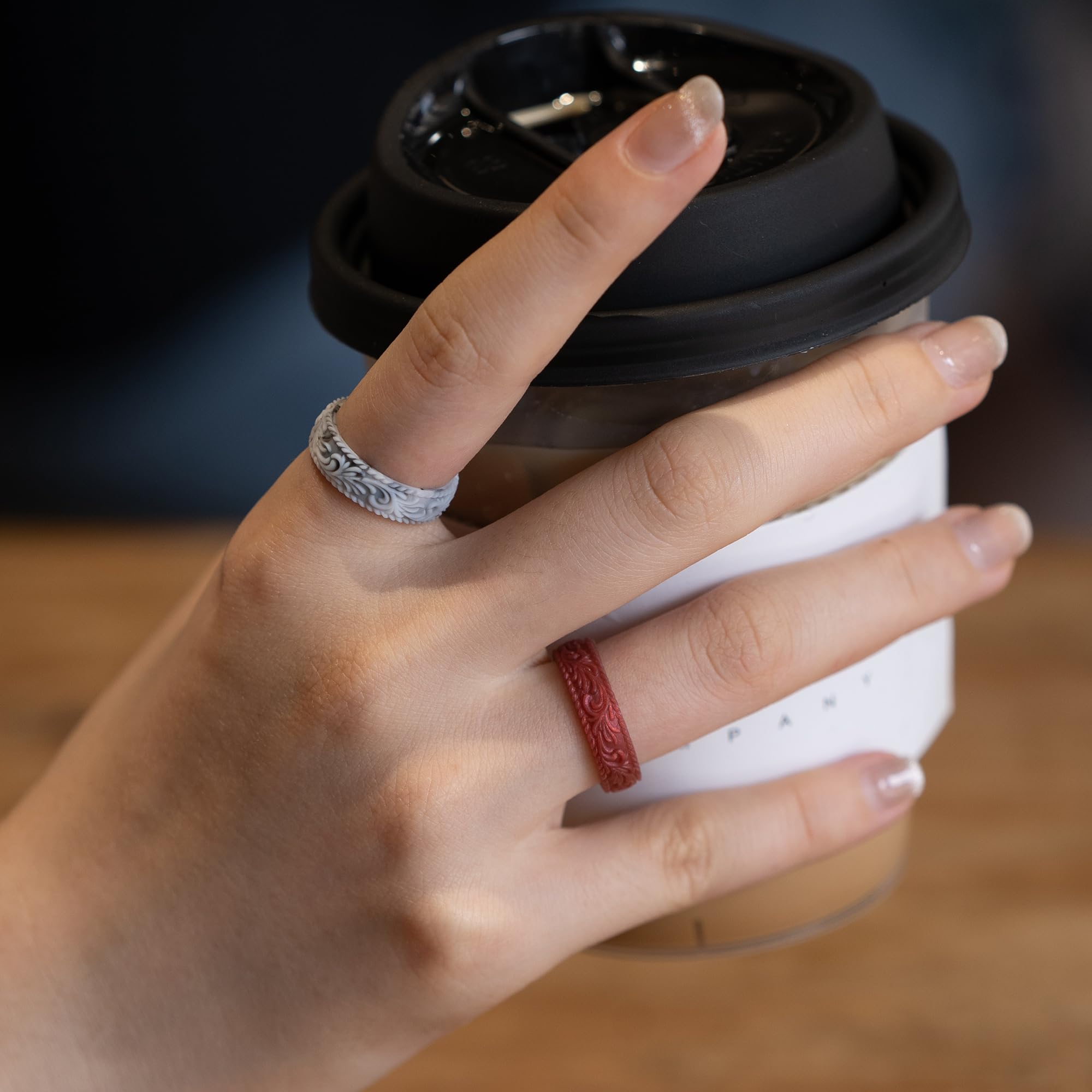 Zollen Silicone Wedding Rings For Women 4 Packs