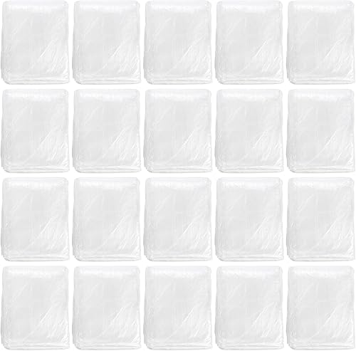 Hedume 20 hojas de plástico para pintar, paños de plástico transparente de 9 x 12 pies, tela transparente impermeable y a prueba de polvo para