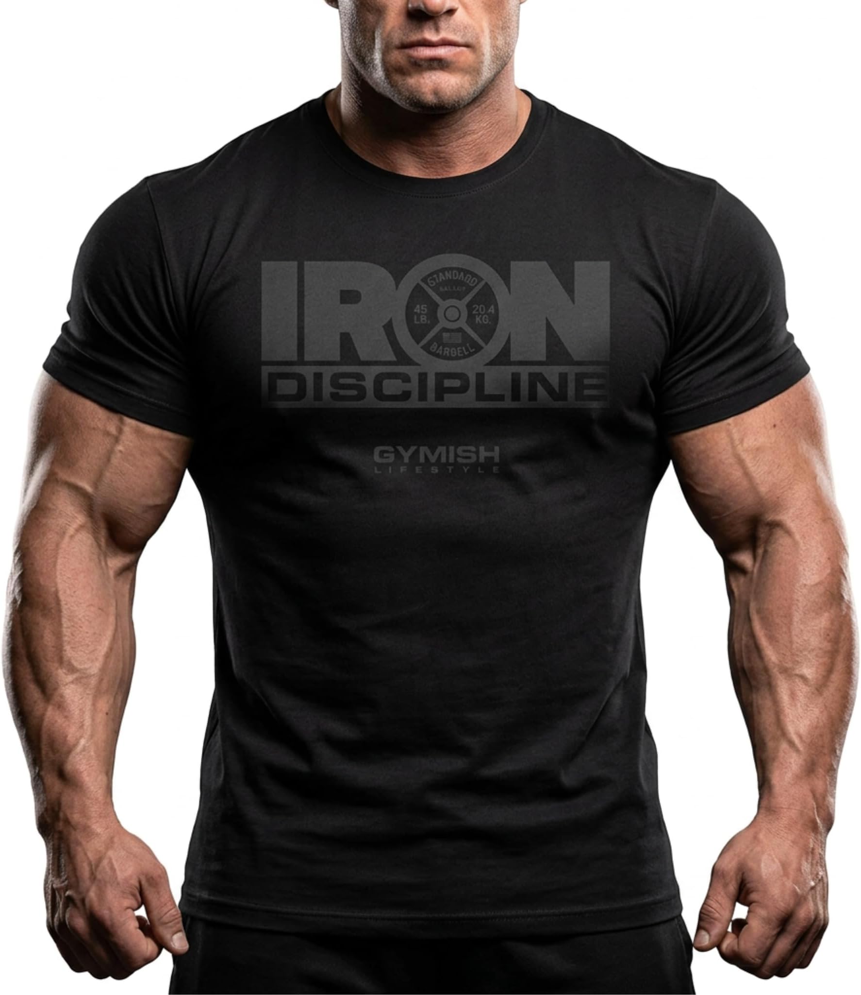 Strength Training Workout T-Shirt Iron Discipline Men’s Gym Training Muscle Tee