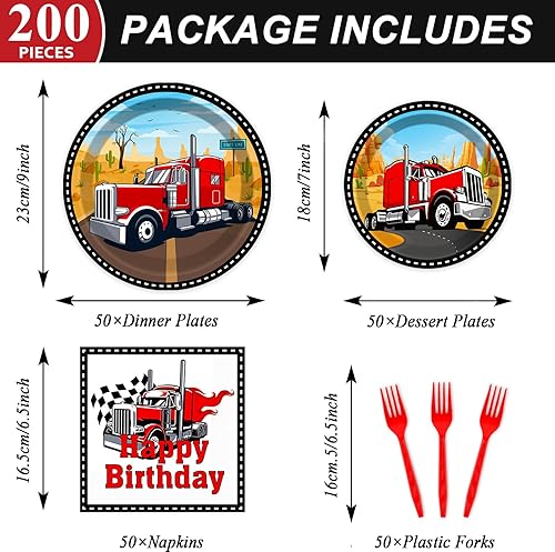 Miniatura 2 de gisgfim 50 invitados semi camión decoración de fiesta semi camión platos y servilletas decoración de fiesta para fiesta de cumpleaños platos juego