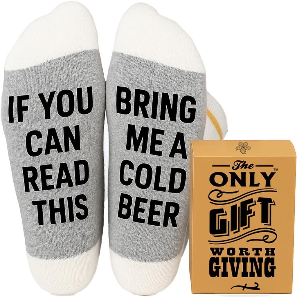 Perfect Beer Gifts for Men - Funny Socks with Soft, Comfy Material & Humorous Design — Perfect Socks for Birthdays, Holidays, or Casual Home Wear