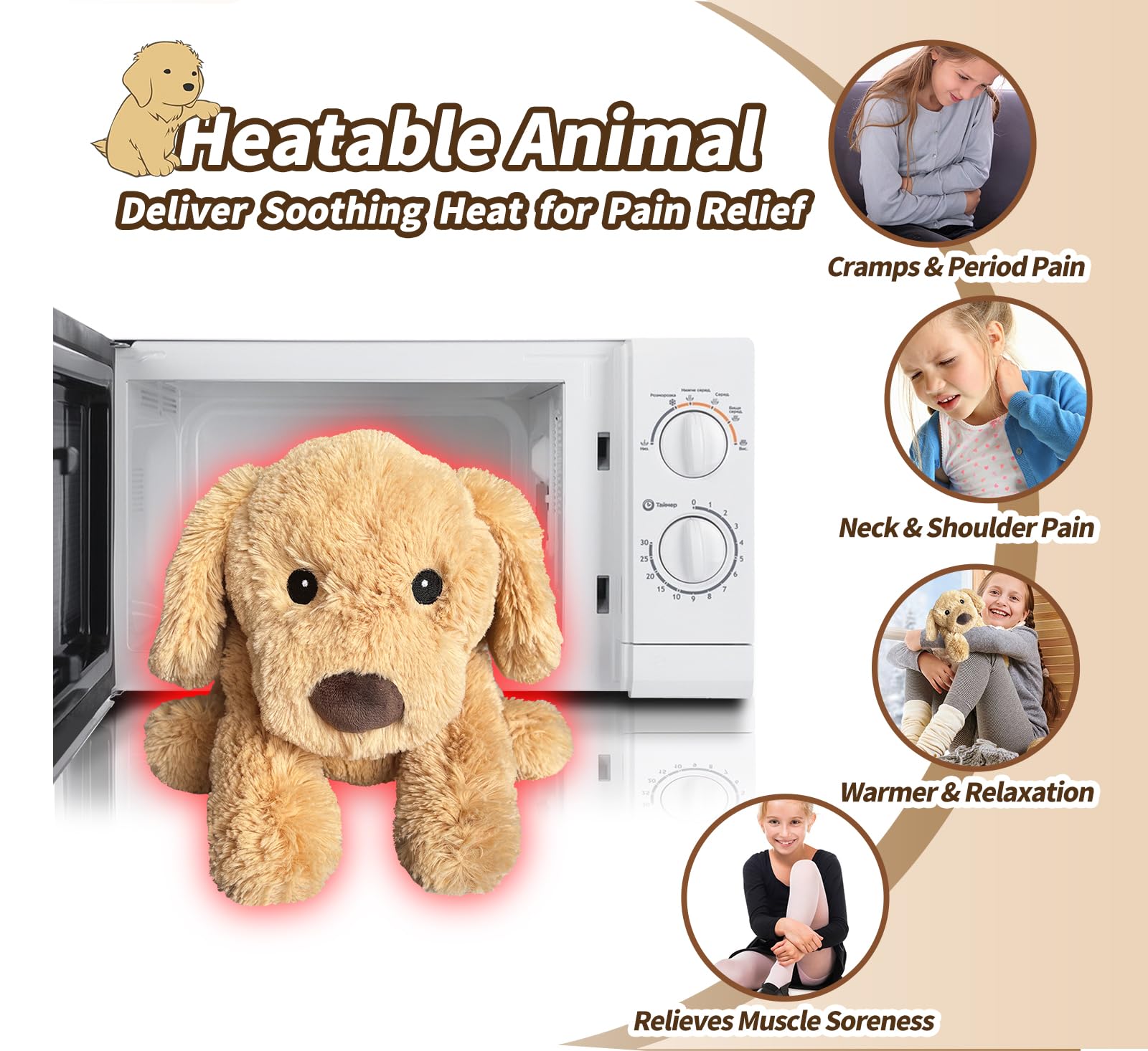 Microwavable Heating Pads, Dog Warmable Stuffed Animals