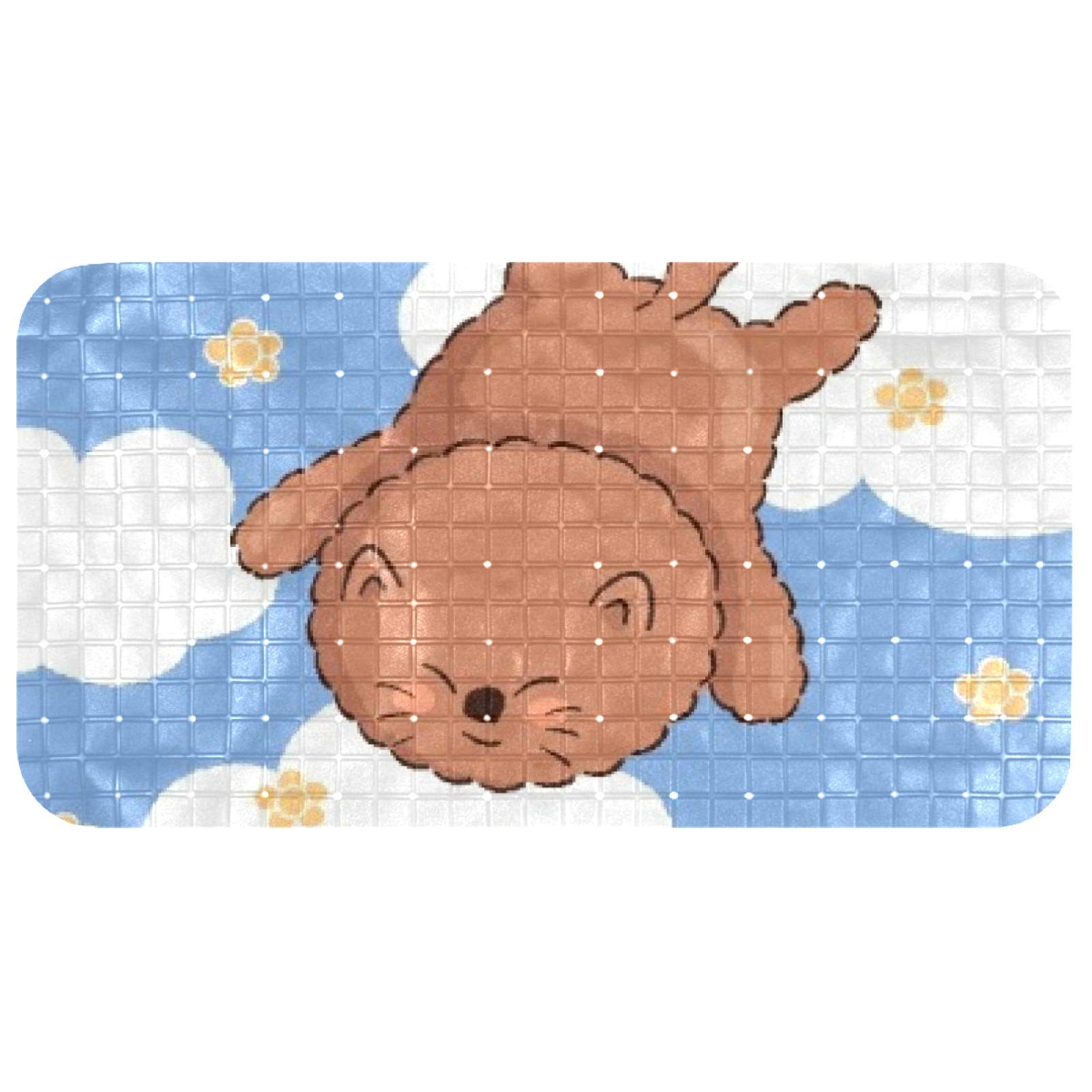 Tapis de bain pour enfants 37,3 x 68,3 cm Chat Cloud pour douche familiale