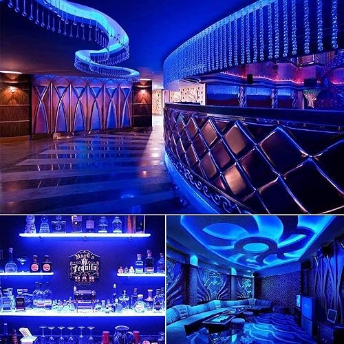 Miniatura 6 de MIHEAL Tira de luces LED solares para exteriores, 32.8 pies, 560 LED, tira LED de luz azul con 8 modos de iluminación IP67 impermeable 2835 SMD