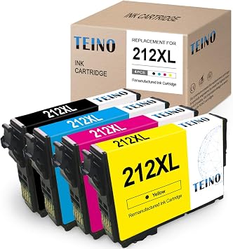 Amazon.com: TEINO Cartucho de tinta remanufacturado de repuesto para Epson  212 XL 212XL uso con Epson Workforce WF-2830 WF-2850 Expression Home  XP-4100 XP-4105 (1 negro, 1 cian, 1 magenta, 1 amarillo, 4 unidades) :  Productos de Oficina