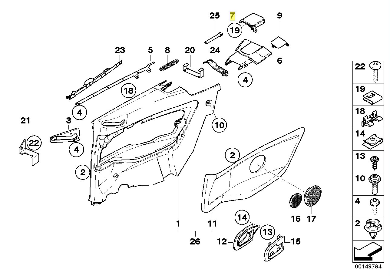 BMW E36 Convertible Interior Rear RH Cover Trim 8172798 
