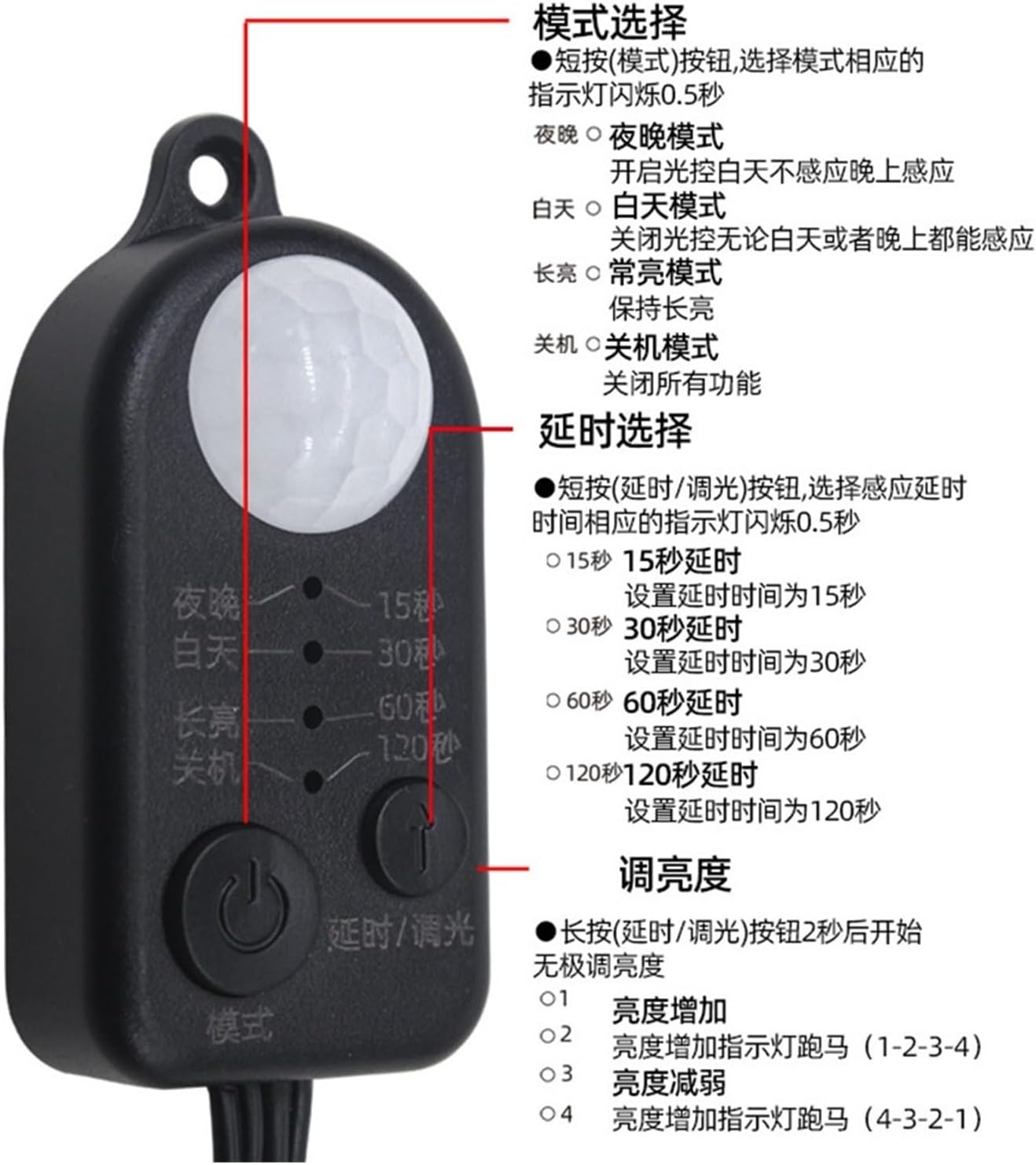 Dimmable Wardrobe LED Light Sensor DC5-24V Sensor Switch(DC Black)