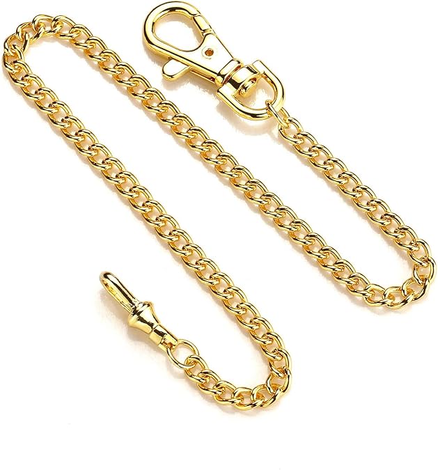 BOSHIYA Pocket Watch Chain Gold/Silver Vintage Metal Alloy Albert Vest Lobster Clasps Chain Link