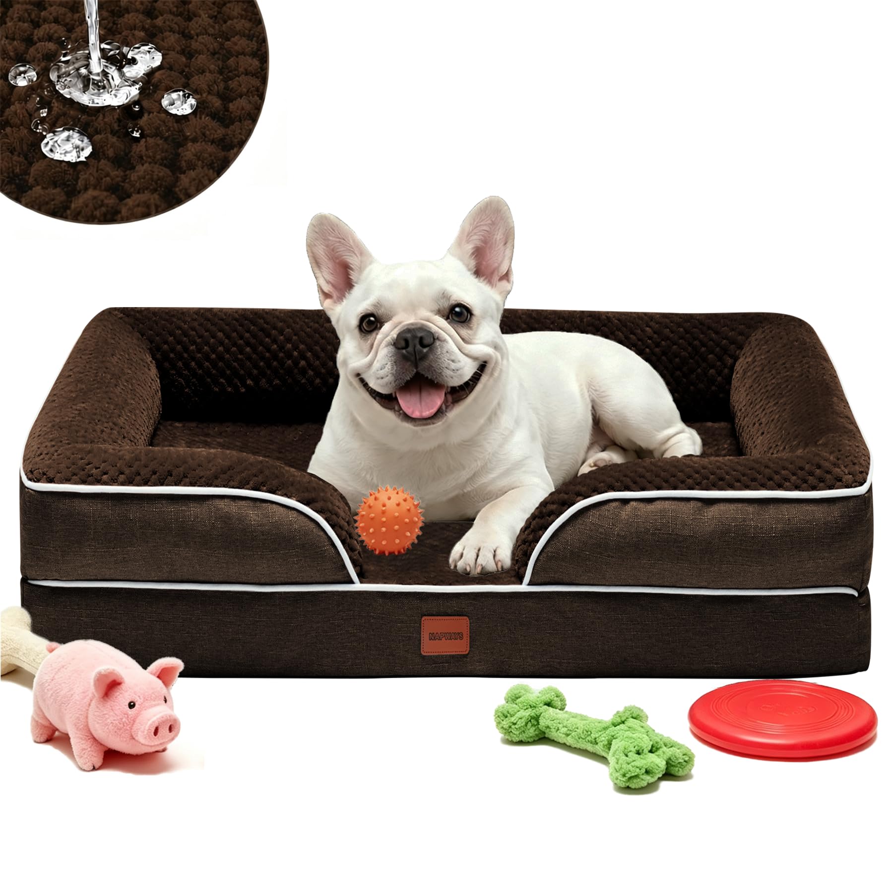 Orthopedic Dog Bed Small Medium Size Dog, Waterproof Washable Pet Beds