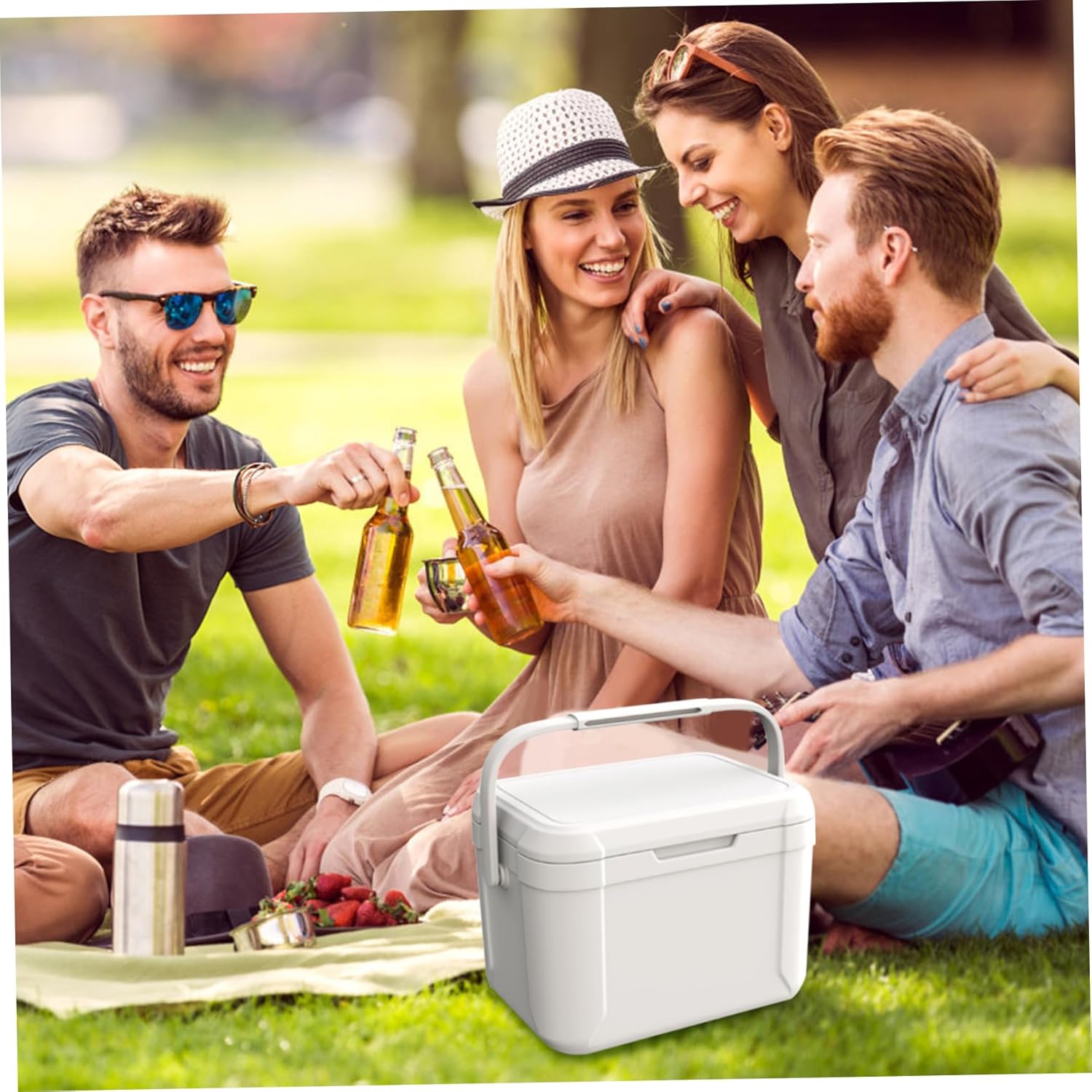 Hard Cooler Camping Cooler 5.3Qt Small Cooler Portable Cooler Box with Handle Picnic Cooler Keep Cool for 72-96 Hours Small Ice Chest Hard Cooler for Beach, Camping, Sports,Camping Cooler