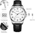 Watch for Men, Fashion Minimalist Wrist Watch Waterproof Quartz Analog Date with Leather Strap