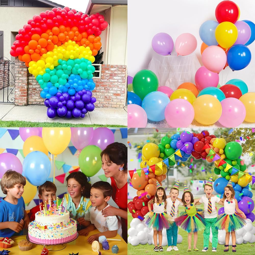 400 Pcs Balloons Assorted Color, YehTrum 10 Inches - 12 Bright Colors Strong Latex Balloons Bulk for Birthday Wedding Party Decorations