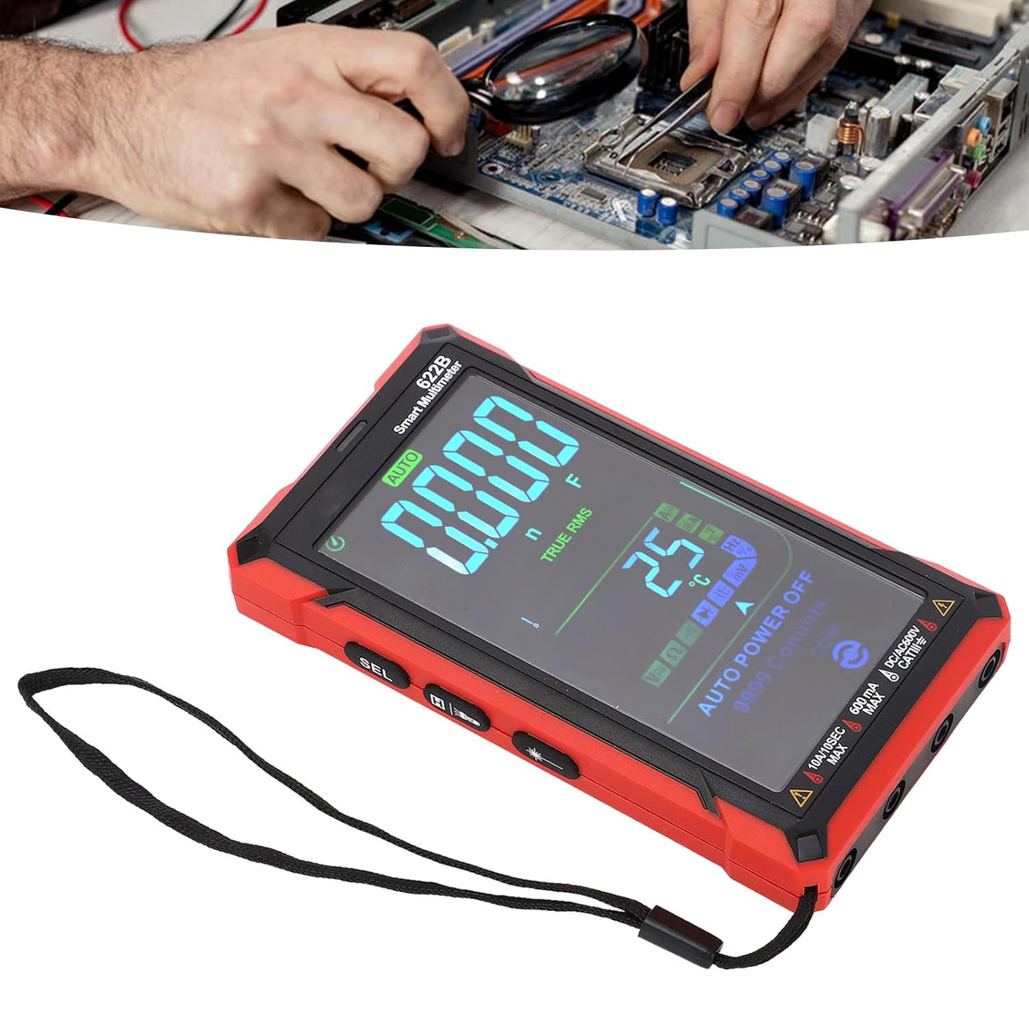 Multimeter Tester, Digital Multimeter Kit, Smart Touch Large Screen Rechargeable, High Accuracy Fully Automatic Non Burning Tester