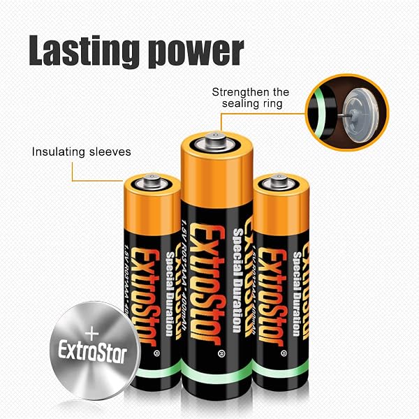EXTRASTAR Pile Mini Stilo AAA Performance, pile aaa, batterie aaa, confezione da 48 - 4