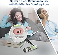 Vista 3 de VTech Teléfono inalámbrico con DECT 6.0, altavoz dúplex completo, pantalla iluminada, teclado retroiluminado, identificador de llamadas/llamada