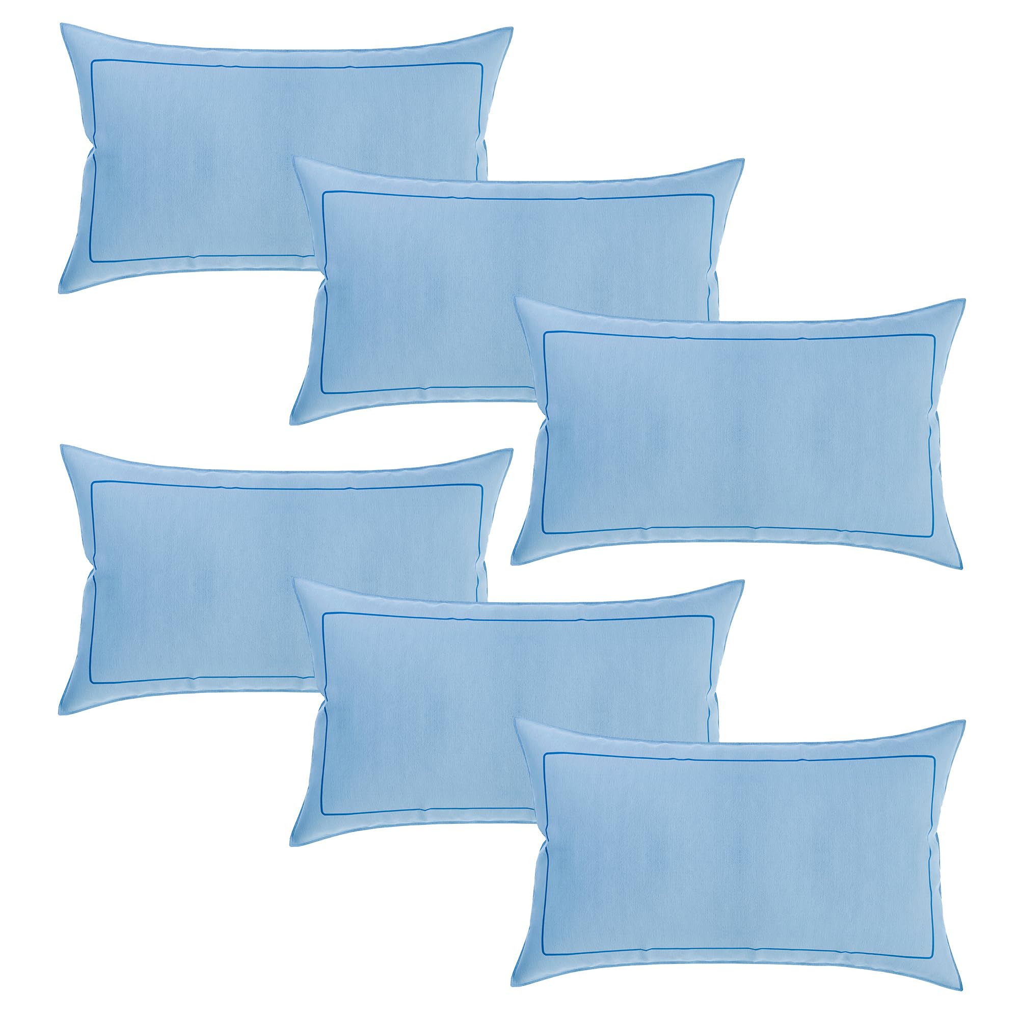 Kuber Industries Pillow Cover | Cotton Pillow Cover | Pillow Cover for Bedroom | Cushion Pillow Cover for Living Room | Plain Border Pillow Cover Set | Set of 6 | Sky Blue (B0CHRM78QN) Amazon Price History, Amazon Price Tracker