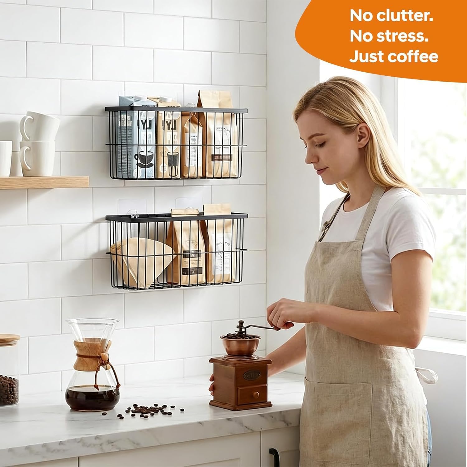 2Pack Cabinet Door Organizer, Self-Adhesive Lid Storage Box for Cabinet Storage, Wall-Mounted Storage Basket Rack, Suitable for Kitchen, Refrigerator,Bathrooms, Pantry, Office，Makeup Container,rv must