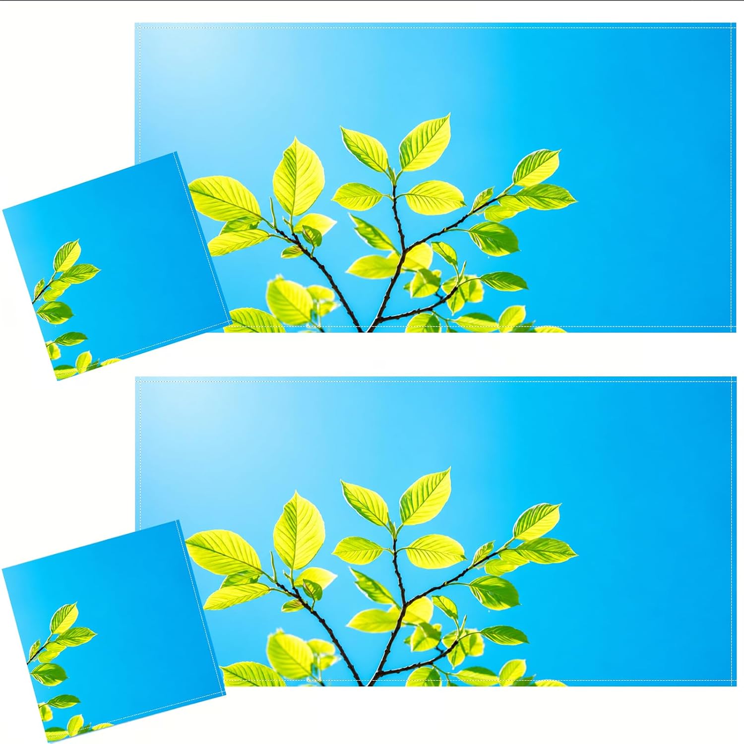 2 Pcs Fluorescent Light Covers for Drop Ceiling, Magnetic Fabric Diffuser, 4x2 Feet, for Office, School, Hospital, Home(Leaves Series) (Fresh Twigs)