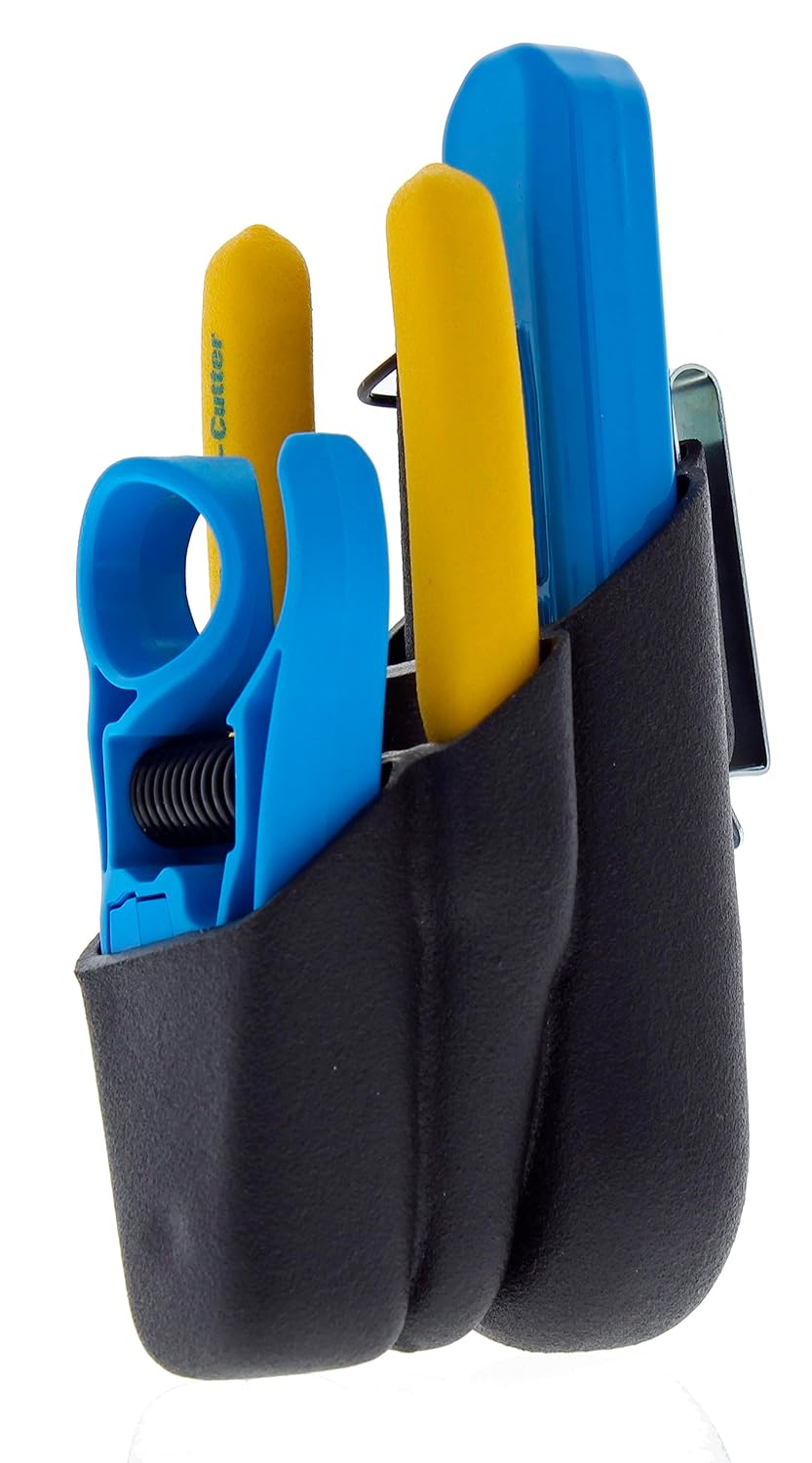 IDEAL Electrical 33-622T LinearX3 Coax Compression Hip Kit for F/BNC/RCA Connectors, Starter Tool Kit w/ 10 F Connector, Cable Stripper, Cutter