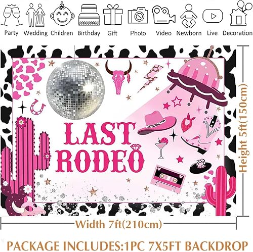 Miniatura 3 de Avezano Fondo de despedida de soltera de vaquera espacial, último rodeo, fondo de fiesta de despedida de soltera de Nashville, suministros para