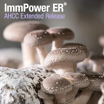 American BioSciences ImmPower ER AHCC (Extended Release) Immune Support Mushroom Supplement, 60 Capsules, 500 milligrams per Capsule