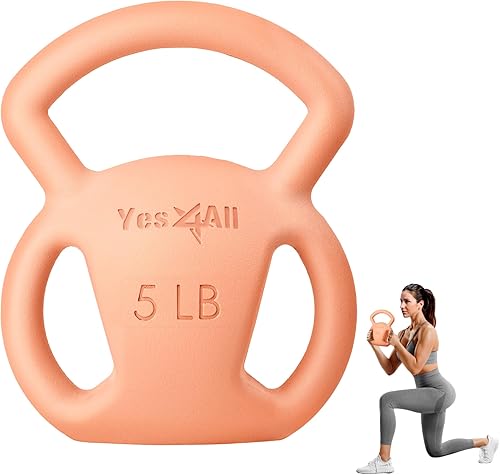 Yes4All Kettlebell, Strength Training Kettlebells for Women, Wide Multi-grip Textured Handle for Home Gym Exercises & Full Body Workout, Single 525
