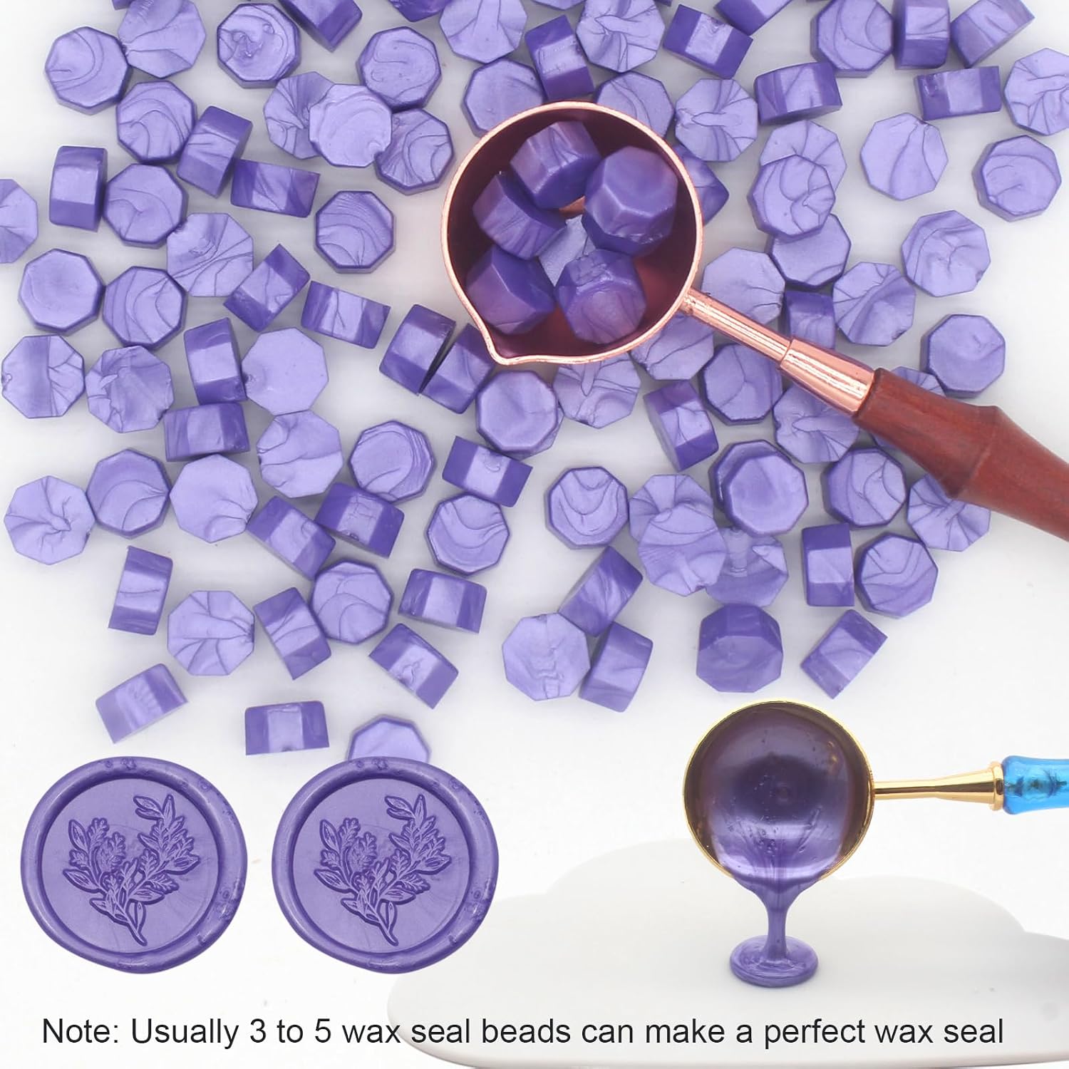 Pearl Purple Wax Seal Beads 1450pcs (1.1lb), Andotopee Premium Sealing Wax Beads for Wax Seal Stamp, Affordable Wax Pellets Refill Pack for Wax Seal Kit, Wedding Invitation, Envelope Seal, Crafts