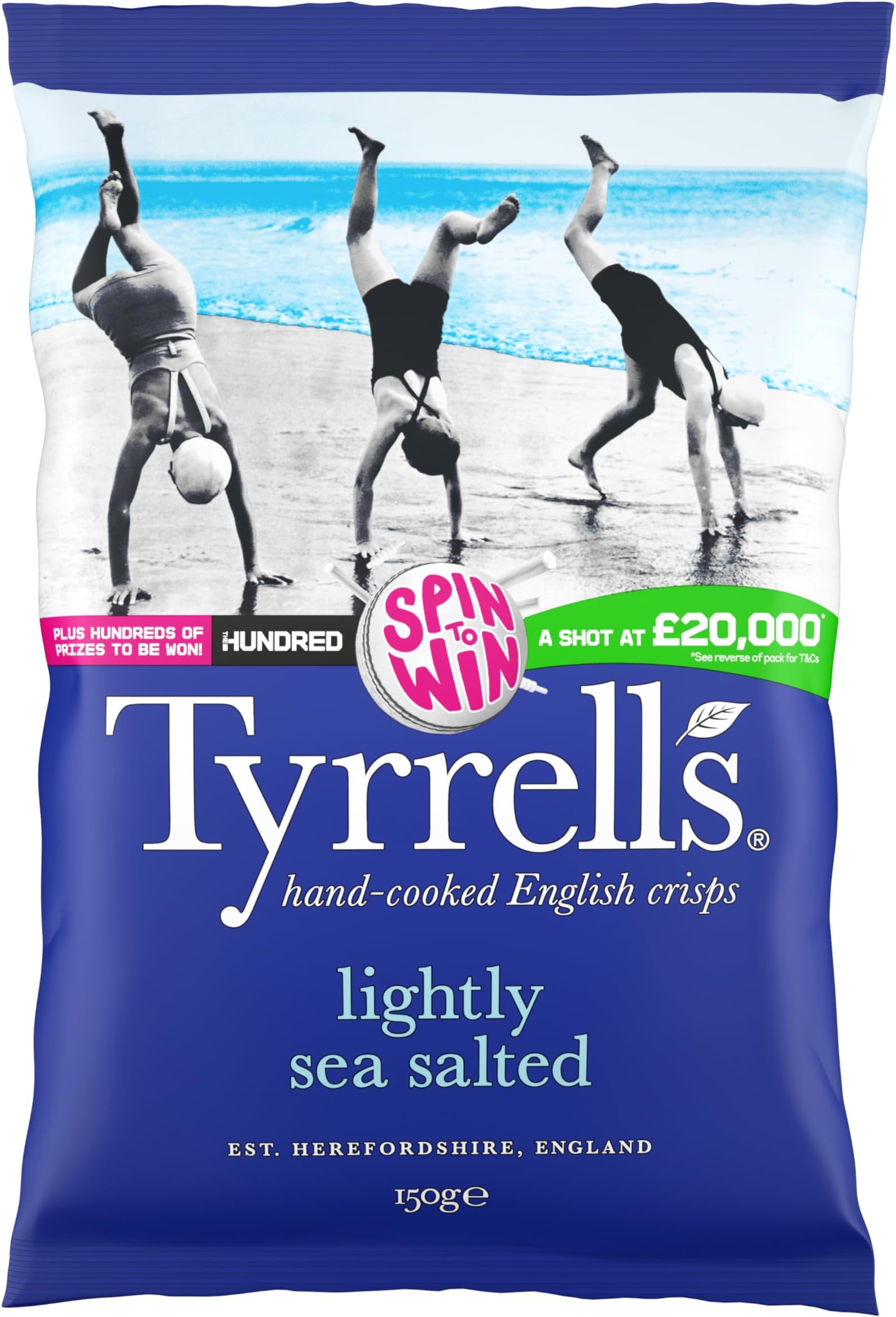 Crisps LIGHTLY SEA SALTED 150g Sharing Bag - Hand-cooked & spun for an exquisite fresh taste. No artificial ingredients (No artificial flavour, colours or MSG)