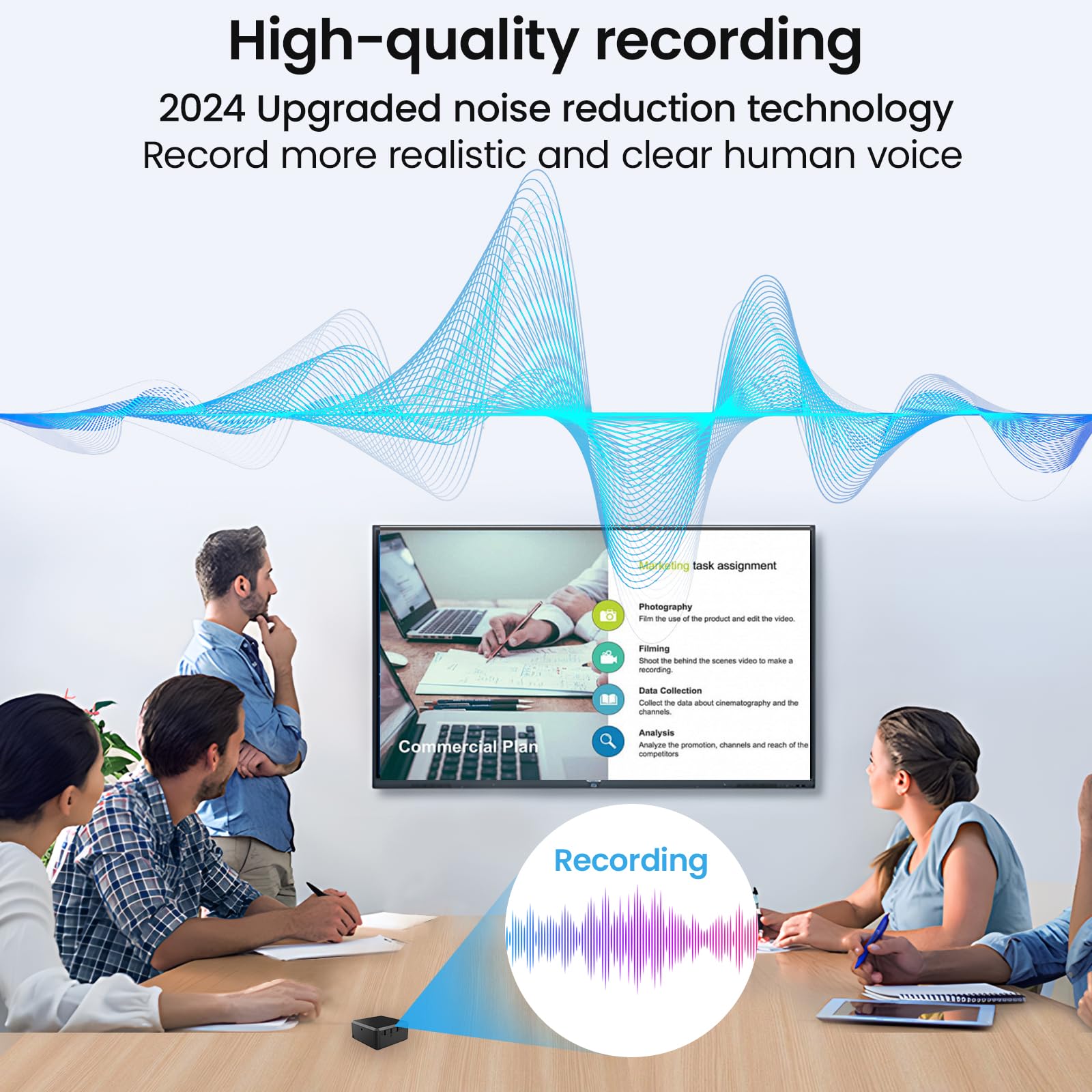 Voice Recorder - 64GB Listening Devices - Clear Audio Quality, Mini Small Recording Devices, Audio Recorder for Car,Meetings,Lecture,Interview