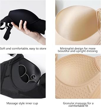 Shaping Bras, Deep Cup Bra Hide Back Fat Full Back Coverage Push up Bra, Shapewear Bras Back and Side Fat