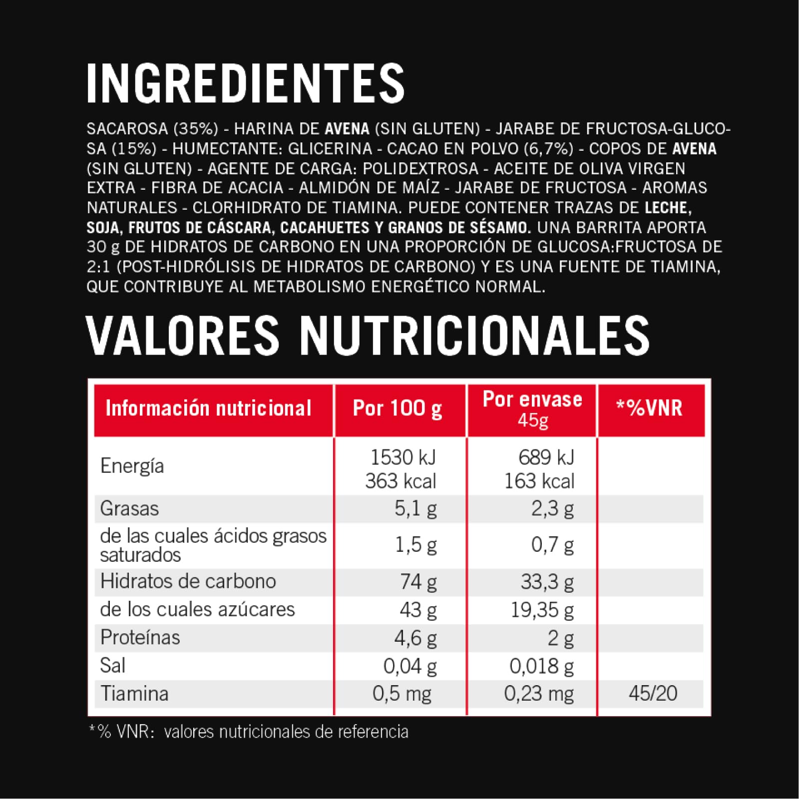 Enervit Carbo Bar C2:1PRO Brownie, Barritas Energéticas, 30g Carbohidratos, Sabor Chocolate, Para Actividades de Resistencia, +50% Carbohidratos Absorbidos, Sin Gluten, Vegano, 12 Barritas de 45g