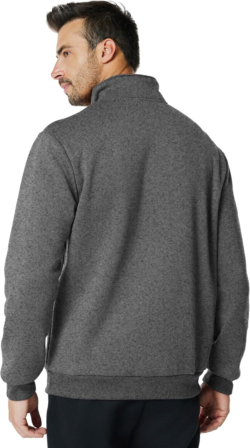 Men's Quarter Zip Up Pullover Long Sleeve Mock Neck Sweatshirt Casual Slim Fit Fleece Sweaters - Image 5