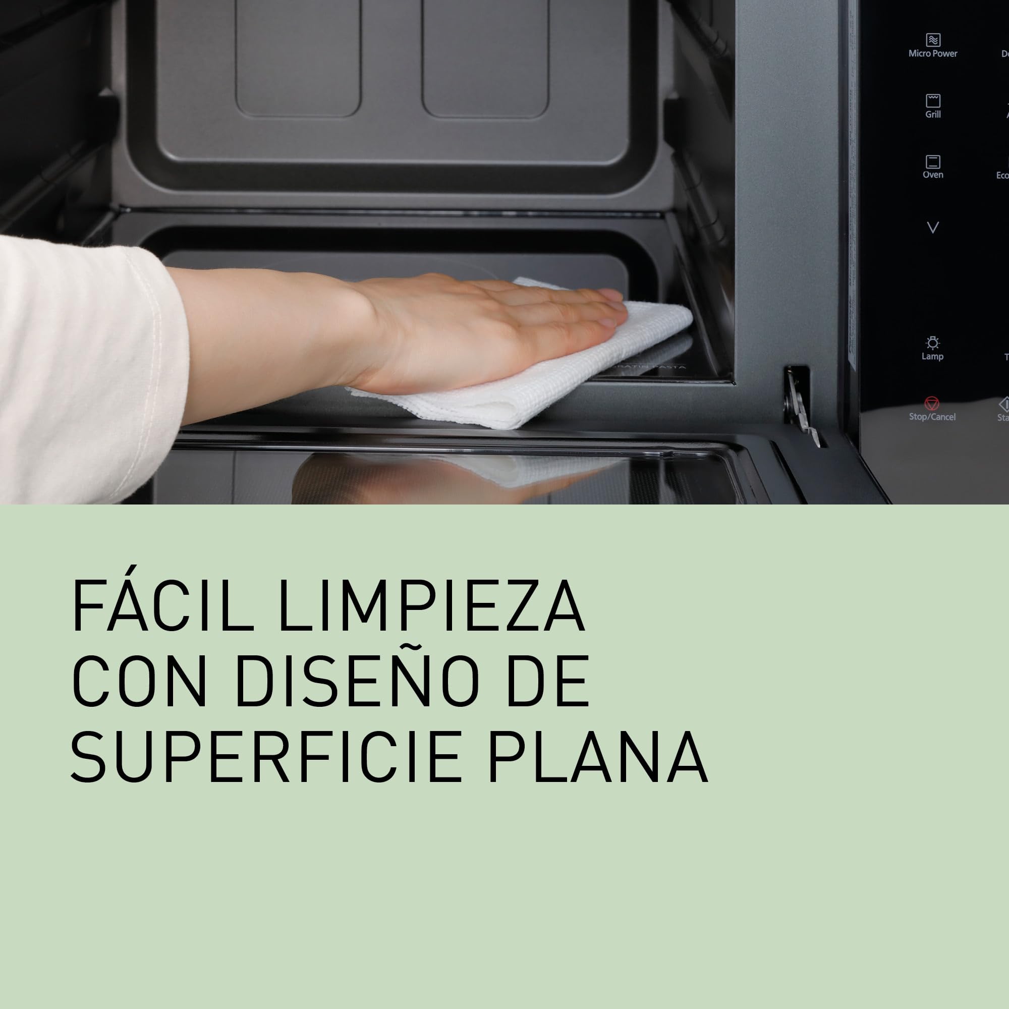 Panasonic NN-DF38PBEPG Horno Microondas y Grill, 1000W, 23L, Inverter, Modo Eco Combi, Plato no Giratorio, 16 Programas Automáticos, Bandeja Esmaltada, Rejilla Alambre, Fácil Limpieza, Negro